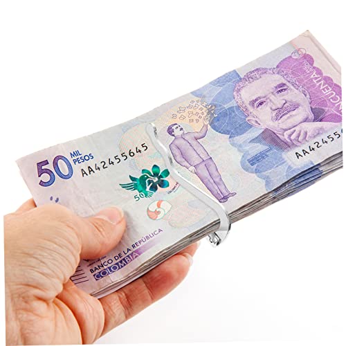 2pcs Metal Spring Cash Clips Compact Wallet Organizer for Cash Checks Credit Cards Durable Lightweight Design Silver Color2