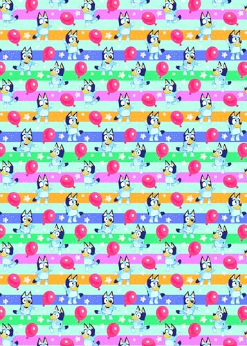 Danilo Promotions LTD Bluey Wrapping Paper 2 Sheet 2 Tags Birthday Gift Wrap