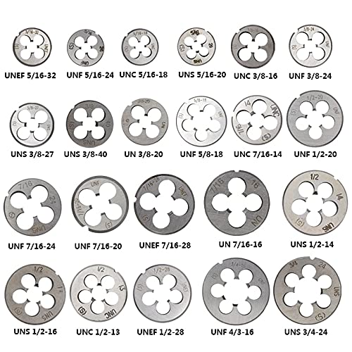 Jwn 1pc Right Hand Tap Round Die Cut HSS Thread Screw Die Set Woodworking UN UNC UNF UNEF