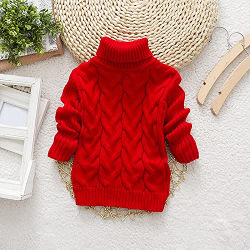 Turtleneck Sweaters for Girls Cable Knit Solid Long Sleeve Chunky Warm Fall Pullover Tops Toddler Winter Clothes3