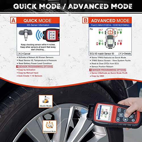 image for Autel MaxiTPMS TS508K 2022 TPMS Relearn Tool, with 4PCS 315MHz/433MHz 