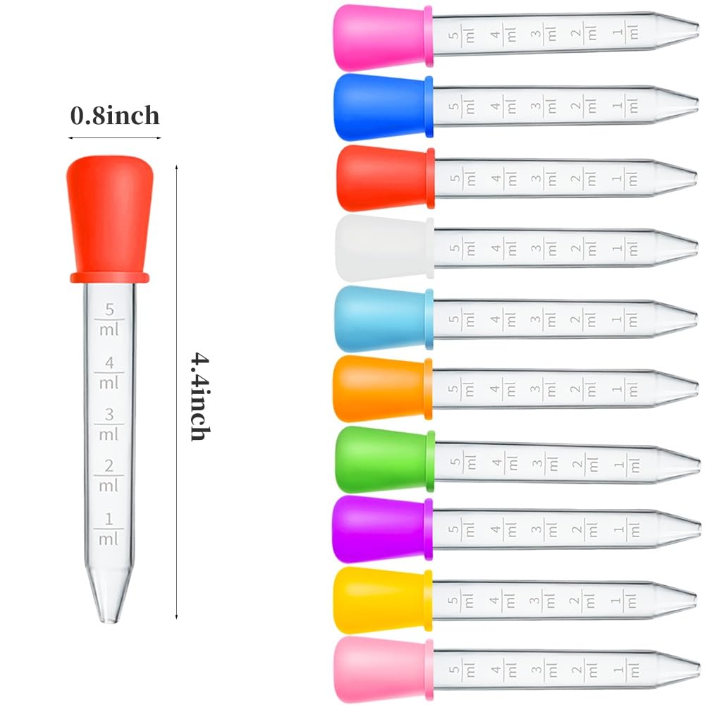 Goteros líquidos, 30 cuentagotas de medicina de 5 ml para niños, pipetas de silicona con 1 cepillo de limpieza, cuentagotas de plástico pequeño para medicina infantil, molde de caramelos, oso de goma,