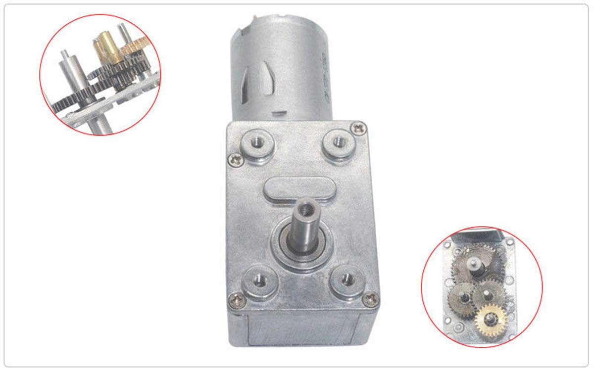 Motore elettrico 12 V DC12 V Ingranaggio a vite senza fine 2 RPM fino a 375 RPM Riduttore Motoriduttore Bassa Velocità 370 Serie Reversibile Alta Coppia 6 mm Diametro frizione (DC12 V 2 RPM)