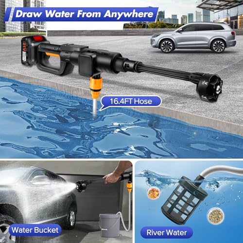 Klrswp CORDLESS PRESSURE WASHER Upgrade 900Psi Cordless High Pressure Washer Gun, 15000Mah Battery Powered Pressure Washer thumb #5