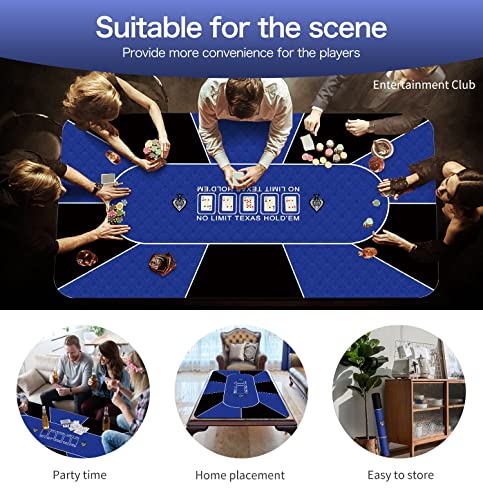 Cifupy Poker Mat - 71X35In/47X24/94X47 In Poker Top Mat, Portable Rubber Foam Poker Table Top, Players Game Layout Mat With Carrying Bag Foam Poker Table Top For Poker Games,Casino,Blackjack #TOP5