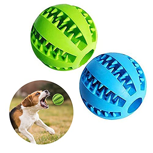 CINY Pets Pelota de Juguete para Perros, Goma, Dientes Pelota de Juguete para Masticar Interactivo Dientes Fuertes Jugar Entrenamiento de Inteligencia para Perros para Interior y Exterior (2 PCS)