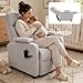 HRVEOCEI Modern Small Recliners for Adults, Gray Recliner Chair with Cup Holder, Push Back Recliners for Small Spaces Living Room Bedroom, 90°-160° Adjustable, Extended Footrest (Light Gray)