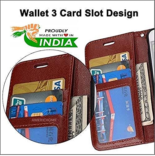 Image of Inside Rubber TPU with Card Pockets Magnetic Closure Protection Compatible with Realme C25, RMX3193 (Black)