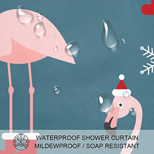 Rideau de douche flamant rose lavable 152x182 imperméable