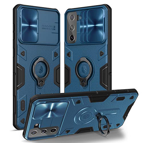 Image of Nillkin for Samsung Galaxy S21 Plus case 6.7 inch, Kickstand Slide Camera Protection Cover for Samsung Galaxy S21 Plus 5G Case Shockproof Anti-Slip Rugged Heavy Duty Protection case S21+ Blue