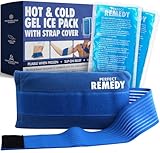 Perfect Remedy 2-Pack Gel Ice Packs for Injuries with Strap Cover, Flexible Hot Cold Compress, Soothing Soft Ice Packs for aid in Injuries Conditions, Alternative to Hot Water Bottles (Blue, Regular)