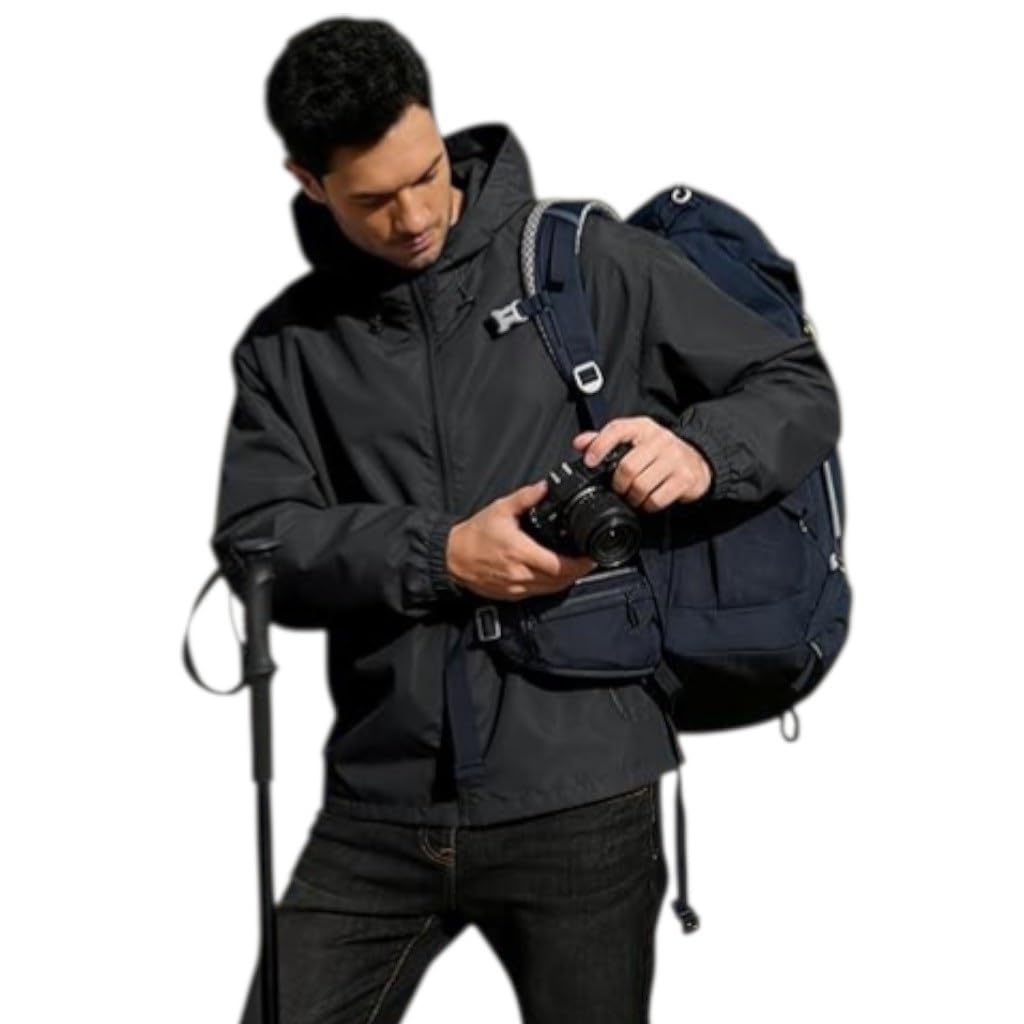 4v1 Raincoat for Men Waterproof | Men Rain Jacket Hooded Windproof Lightweight | Full-Length Breathable All-Season Rain Wear | Bike Riding, Motorcycle, Cycling|M14-picture-10