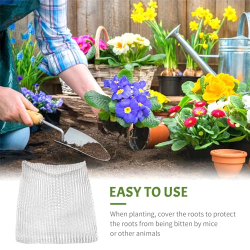Shengxi Wurzelschutz-Netzbeutel, 4 Stück Edelstahl Gartenpflanzen-Netzbeutel Wühlmauskorb für Pflanzen, Drahtkörbe für Pflanzen, Beeren, Gemüse, Wurzelschutz (25 x 23 cm)