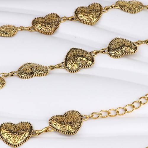 Women Concho Chain Belt Western Cowgirl Waist Chain Adjustable Metal Link4