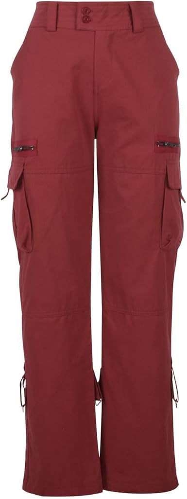 Cargobroek Dames Relaxte Pasvorm Hoge Taille Werkbroek Outdoor Grote Maten met Ritssluiting en Zakken Y2K Baggy Modieuze Elegante Cargo Joggingbroek Broek voor Dames(Orange,XL