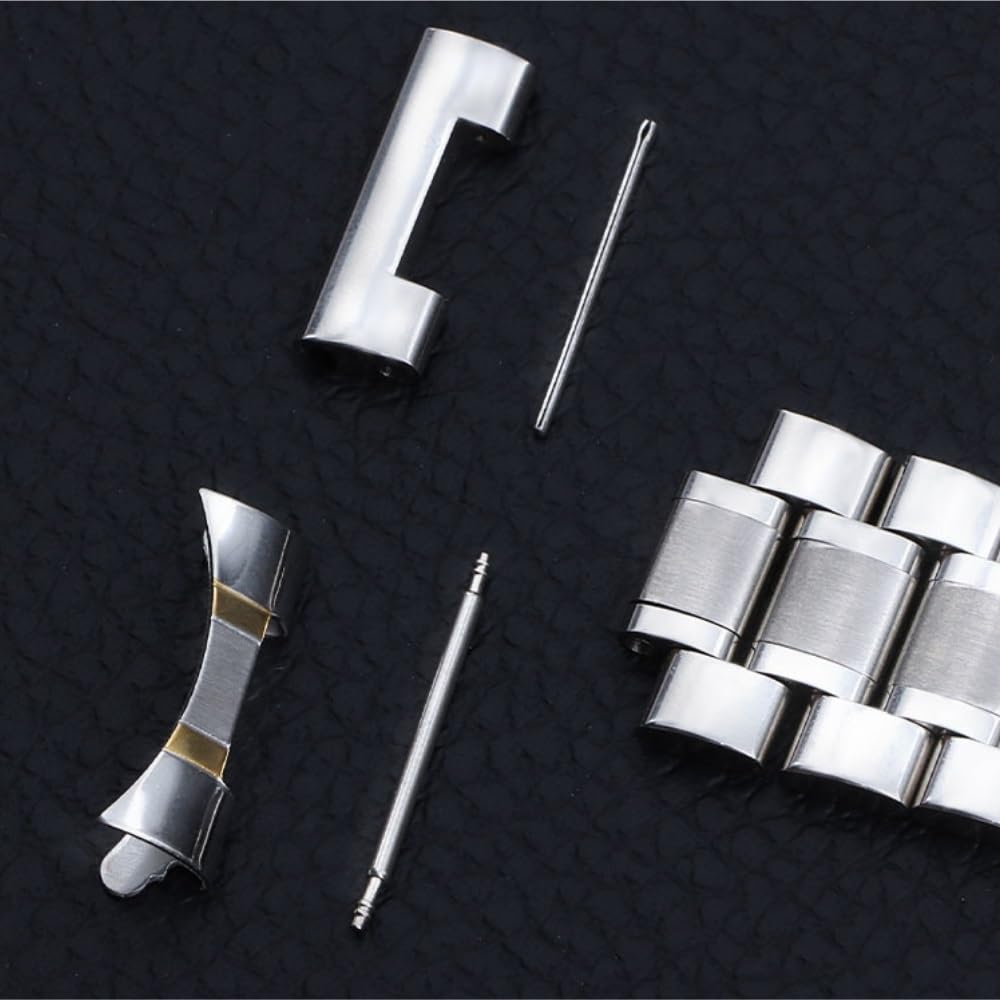 Orologi Cinturini curvi in ​​Acciaio Inossidabile Inossidabile 18 mm 20 mm 22 mm 24 mm in Metallo Flaio di Chiusura a Farfalla Universale
