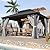 Aoxun Hardtop Gazebo 10x12, Aluminum Frame Canopy with Double Galvanized Steel Roof, Outdoor Gazebo with Breathable Netting and Privacy Curtain for Backyard