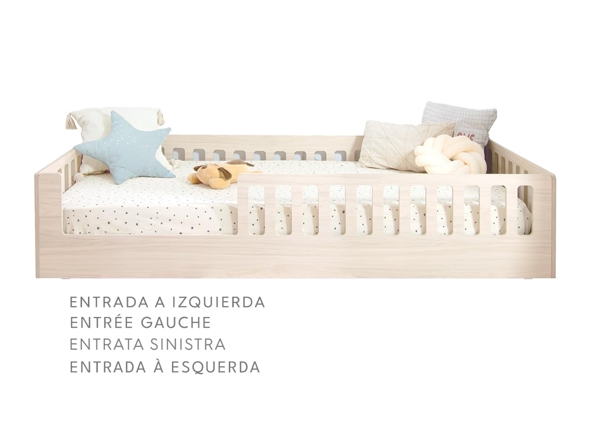 Bainba Cama Montessori BARROTES Creta 90x190 cm (Entrada Izquierda)