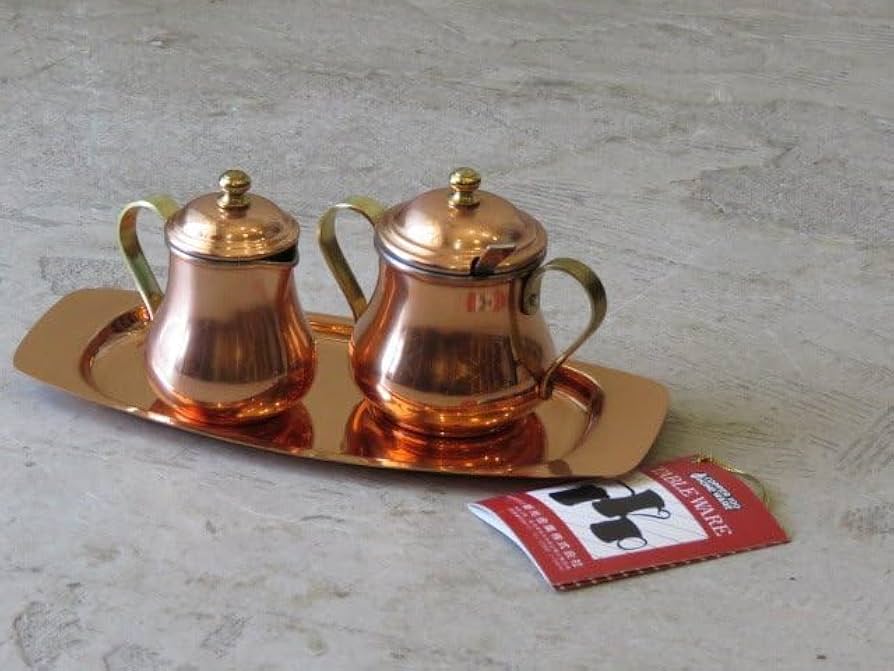 Amazon.co.jp: u45当時物 純銅製 ミルク シュガーポットset