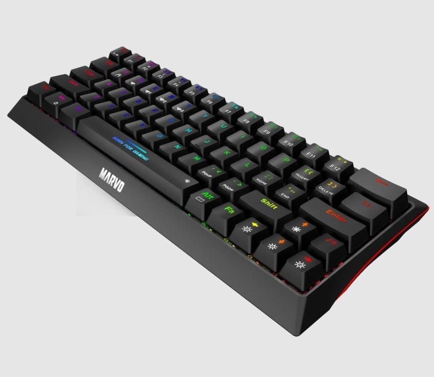 Side view of Marvo KG962W keyboard, highlighting the USB-C port for wired connection.
