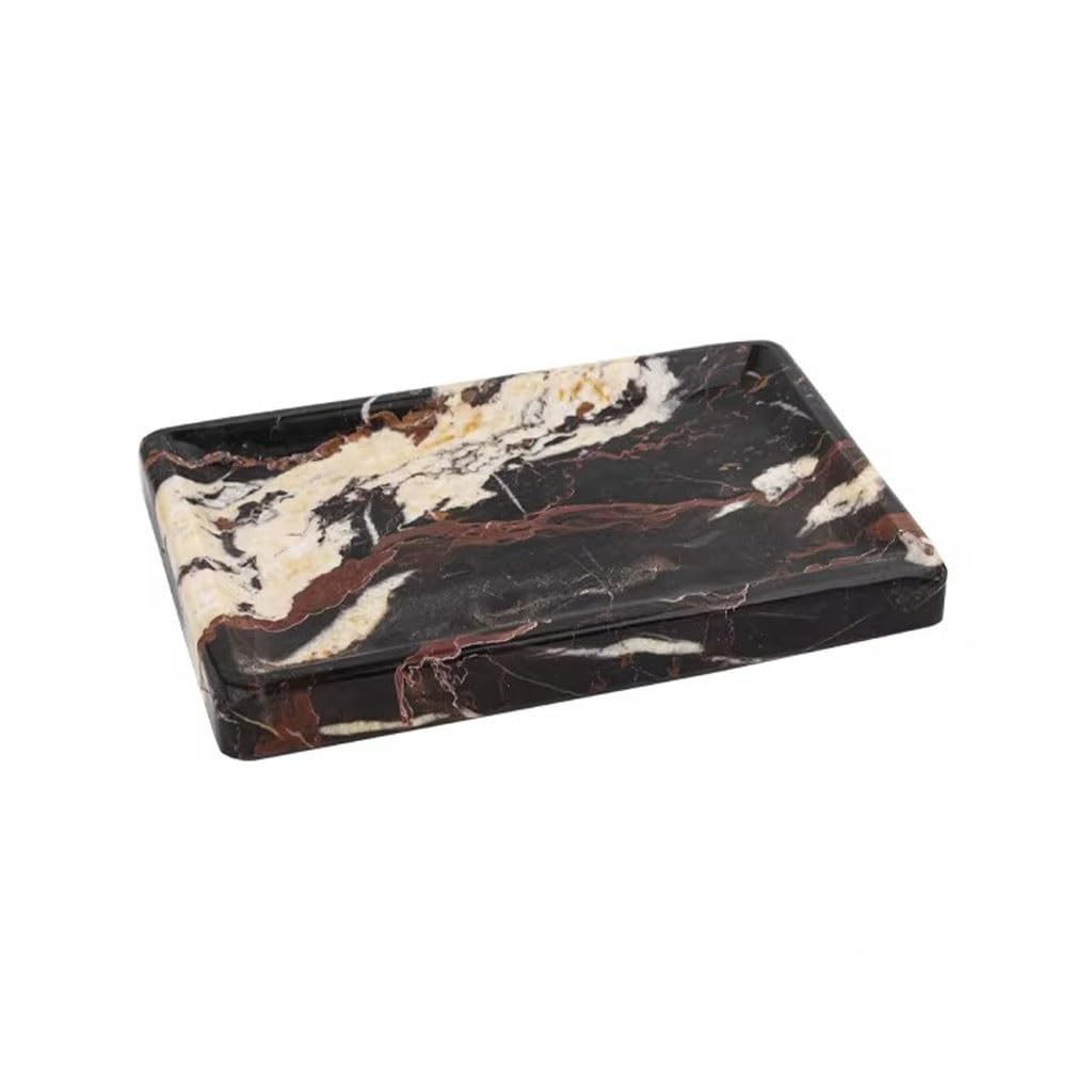 Tray Decor Household Desktop Marble Aromatherapy Decorative Tray Bathroom Sink Storage Tray Food Tray(B)