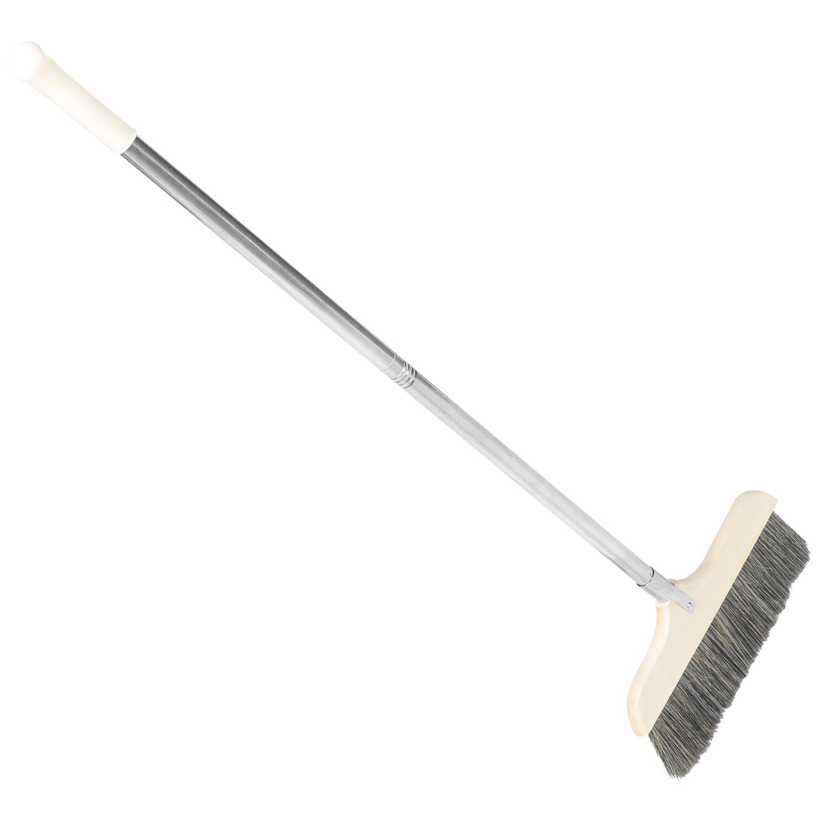 Balai à poussière à manche en acier et bois brosse douce anti-poussière