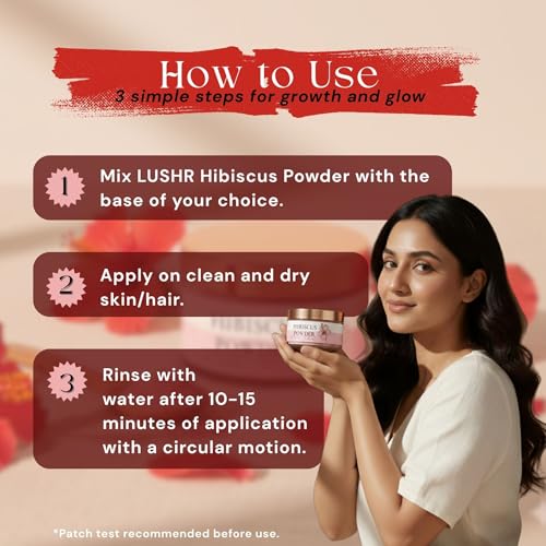 Image of LUSHR Hibiscus Powder For Face Pack - 25 g (100% Hibiscus Powder)