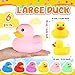 Deekin 6 Pcs 5 Inch Multicolor Large Rubber Duck Assortment Toy Duckies Bulk Gaint Squeak Rubber Duckies for Kid Baby Bath Shower Pool Classroom Summer Beach Activity