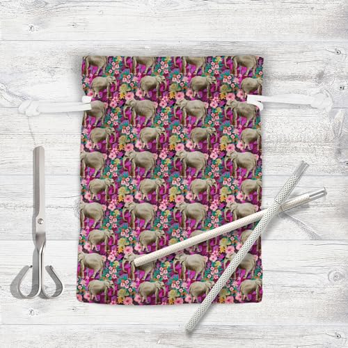 Image of ArtzFolio Elephant Pattern D1 | Pouch Wrist Potli Bag | Bag for Weddings & Casual Parties