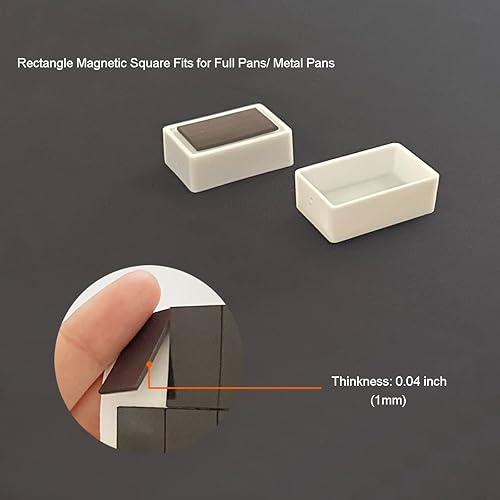 Miniatura 6 de 2 cajas de pintura de paletas de latas de acuarela con 20 bandejas completas vacías con rayas magnéticas, bricolaje para tu kit de acuarela de viaje