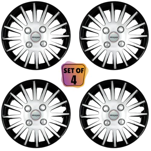 Image of Prigan Seltos Black Silver Wheel Cover 16 inch for Kia Seltos (Set of 4 Pcs) (Press Fitting) Model- Camry DC 16