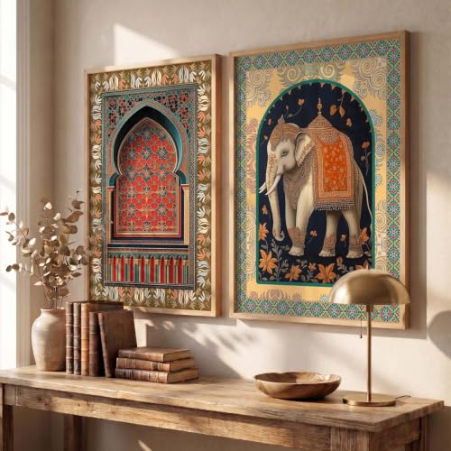 Image of Kotart Traditional Indian Wall Art Paintings for Living Room | Wall Poster With frames | Paintings For Home Decoration | Framed Painting Home Room Bedroom Office Decor | Painting Decoration (Art 4, (35x37 Inch), Framed)