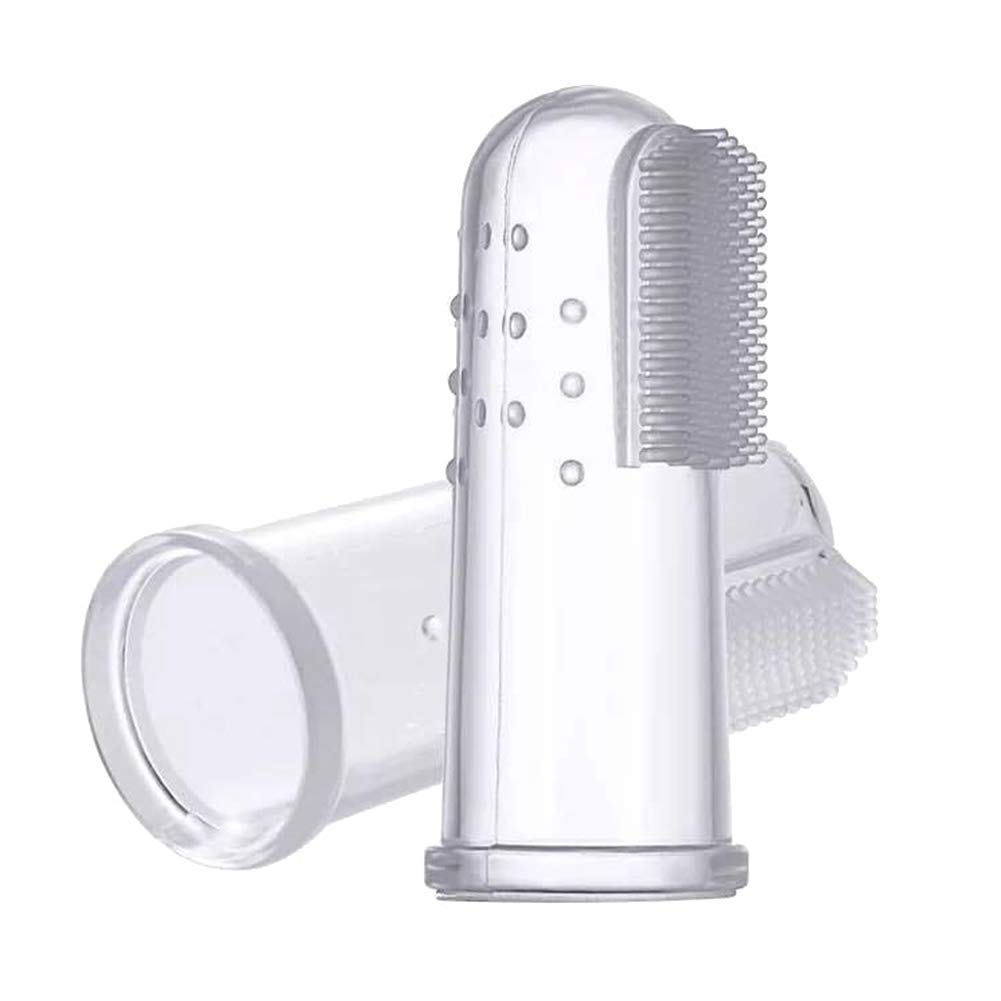 2 Peças Escova de Dentes Para Bebê Silicone Com Capa Para Dedo e Limpeza da Língua – Segurança e Conforto na Higiene Oral