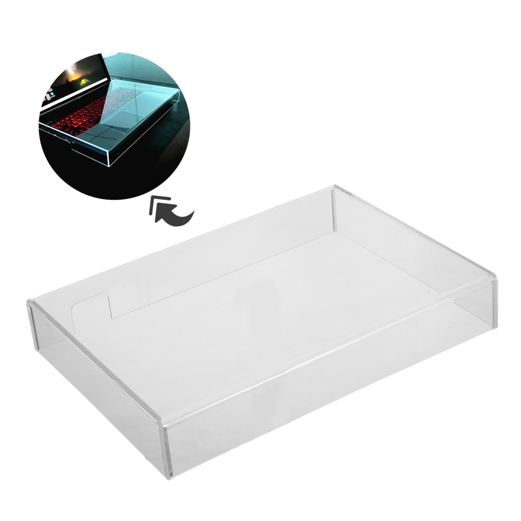 PRETYZOOM Copertura Protettiva Trasparente per Tastiera Laptop 357x255x48mm, Protezione Anti-gatto per Tastiera Computer Portatile, Custodia Rigida Compatibile per Uso Studenti e Gaming