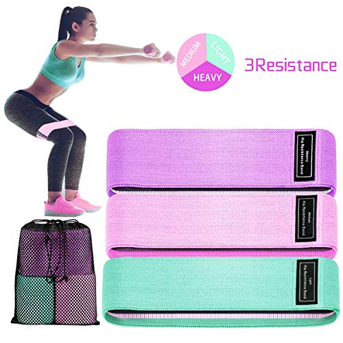 Fabric Resistance Booty Band Loop, Non-Slip Elastic Workout Exercise Bands, Cotton and Rubber