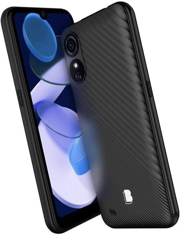BLU G33 Smartphone, angled view showing the display and the textured back.