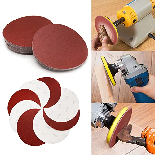 Mriuuod 50Pcs 8-Inch Sanding Disc Self Stick, 8 Inch Hook And Loop Sandpaper, 120 Grits Psa Sanding Discs For Metal, Wood, Glass, Plastic, Stone, Automotive Polishing, Hand Grinding #TOP4