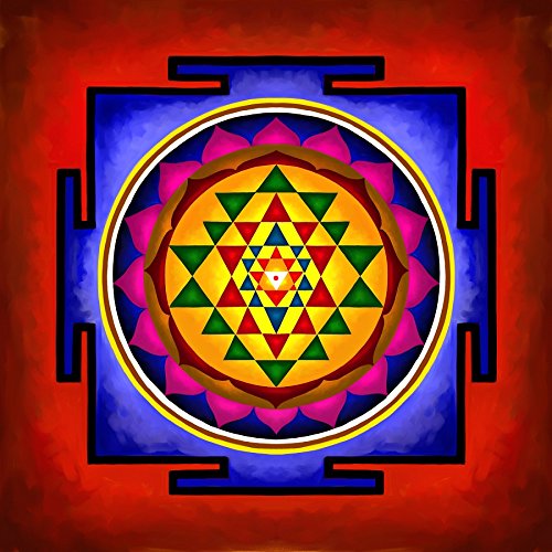 Art Factory Sri Yantra Canvas Painting Vedic Yantra 24"(w) x24(h)