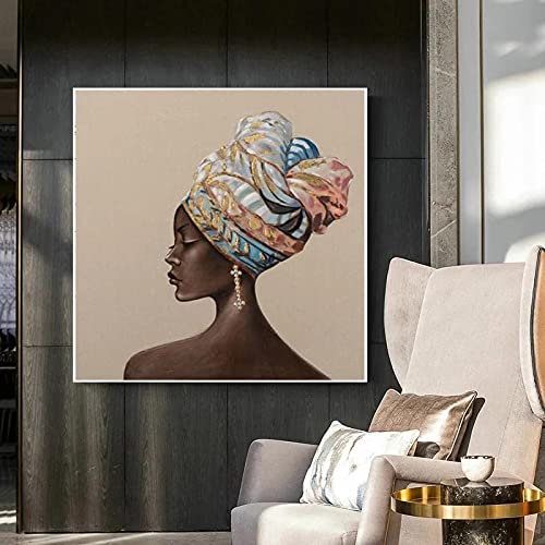 Peinture abstraite femme noire KEBIA déco murale pour habiller un mur de salon