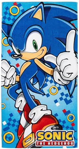 Imagen de Clondo Toalla de Playa para Niños de Sonic Fan Microfibra Suave de Poliéster