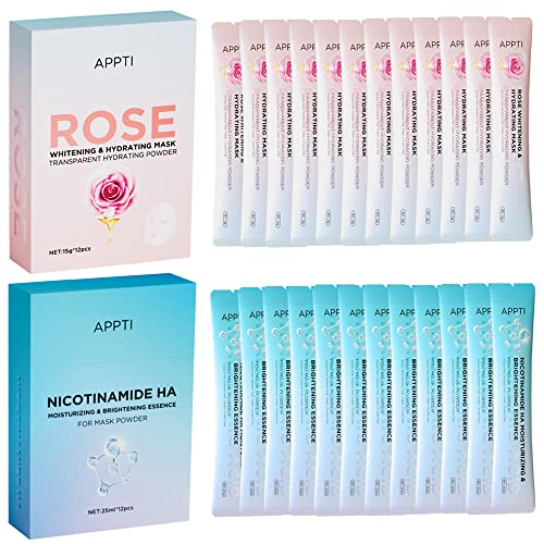 SHEEYOON Facial Jelly Mask, Peel Off Crystal Face Jelly Mask Powder and Nicotinamide/Hyaluronic Acid Serum Set