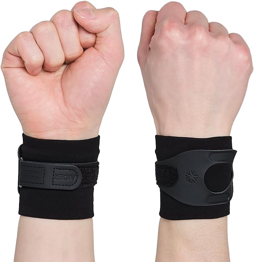 Aider Daily Grip Zero Wrist Brace for TFCC Tears. Support for Ulnar sided wrist pain, strain, Arthritis, Daily Life and Sports Activities, Tennis, Golf and Long computer work, working, driving, carrying items, etc. Developed by Physical Therapist - Free Size (Black)