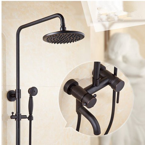 Mitigeur douche pluie laiton antique complet avec douchette