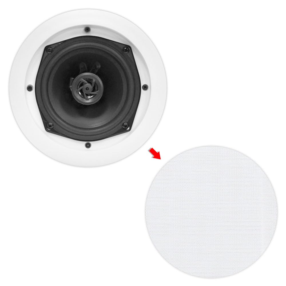 Pyle Haut-Parleur Encastrable Plafond/Mural 20 cm – Enceinte 2 Voies avec Woofer Puissant, Bobine 2,5 cm, Son Stéréo Clair – Système Audio pour Maison, Bureau, Magasin