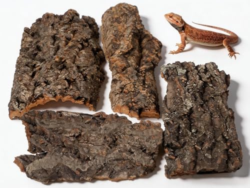 DOITOOL 4Pcs Cork Bark for Reptiles, Natural Cork Flats Reptile Bark for Terrarium Background, Climbing Mat Habitat Decoration for Spider Lizard Chamelons Turtle Beared Dragon