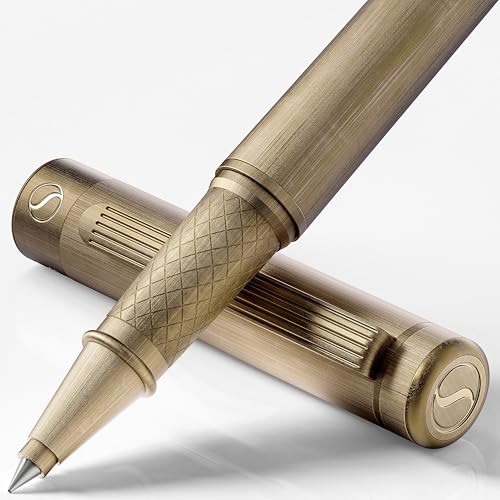 Image of Scriveiner Bronze Rollerball Pen - Stunning Luxury Pen, Schmidt Ink Refill, Best Roller Ball Gift Set for Men & Women, Professional, Executive Office, Nice Pens