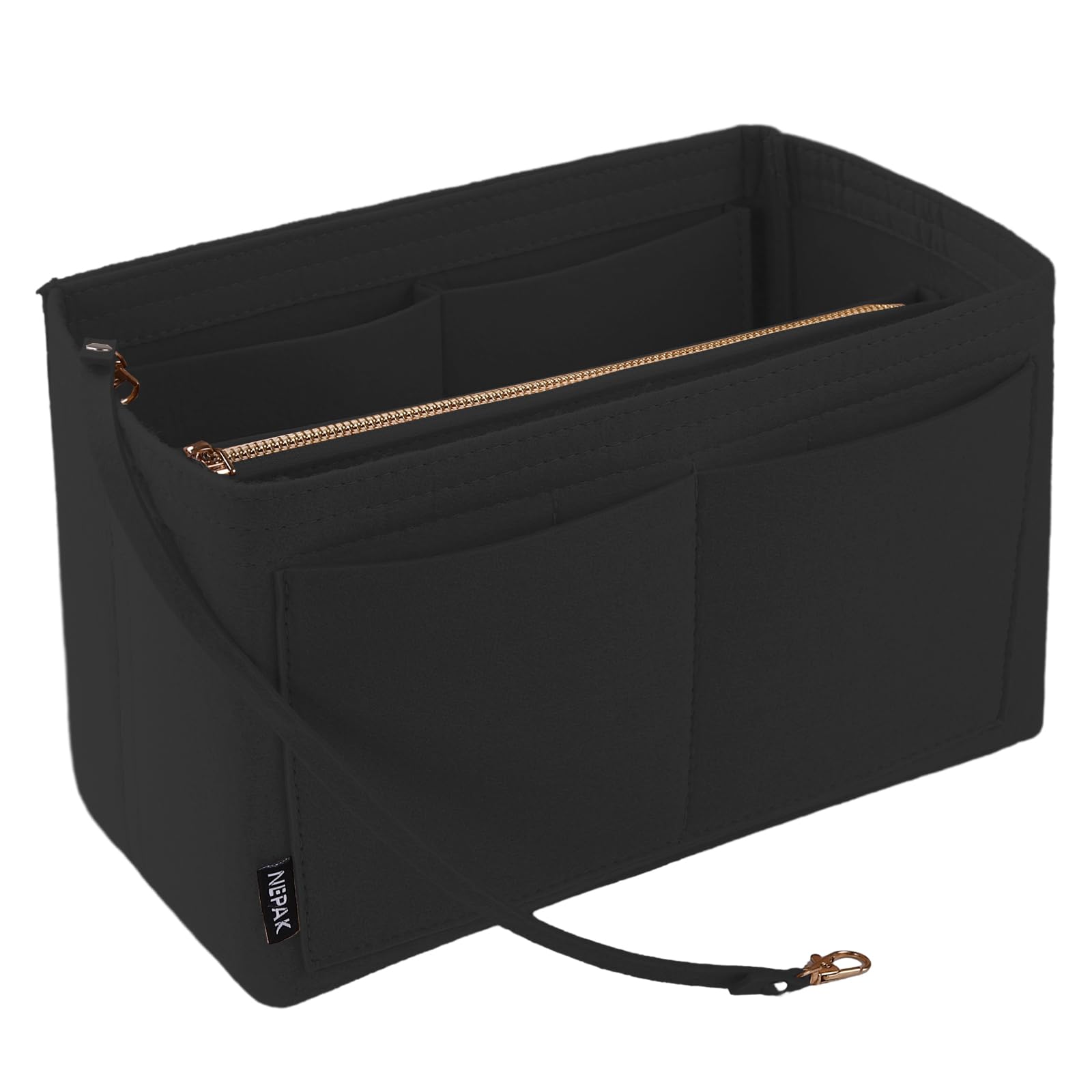 Nepak Black S Purse Organizer,Handbag Organiser,Felt Bag Organize(Black,S)