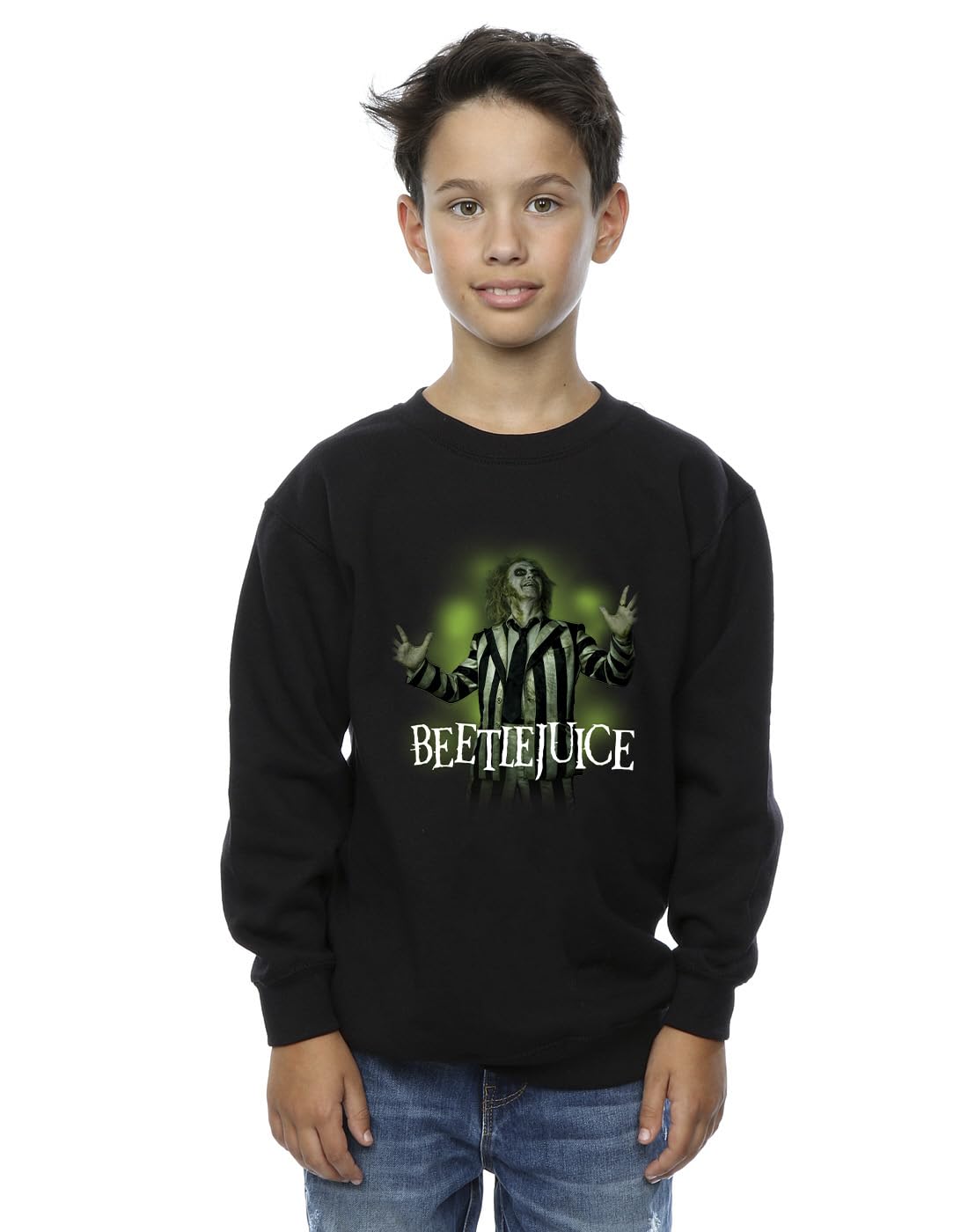 Absolute Cult Beetlejuice Boys Logo Pose Sweatshirt Black 9-11 Years