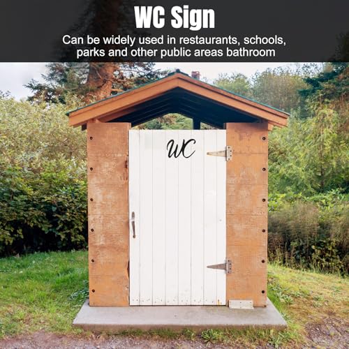 2 Stück WC Schild, WC Türschild Aufkleber 15x10 cm,Toilettenschild Selbstklebend, Toiletten Schild für Wohnungen, Hotels, Büros, Parkhäuser und Restaurants(Schwarz)