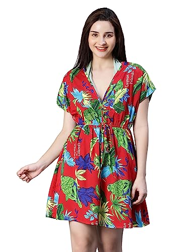 Image of oxolloxo Women Elasticated Tie-Knot Beachwear Kaftan